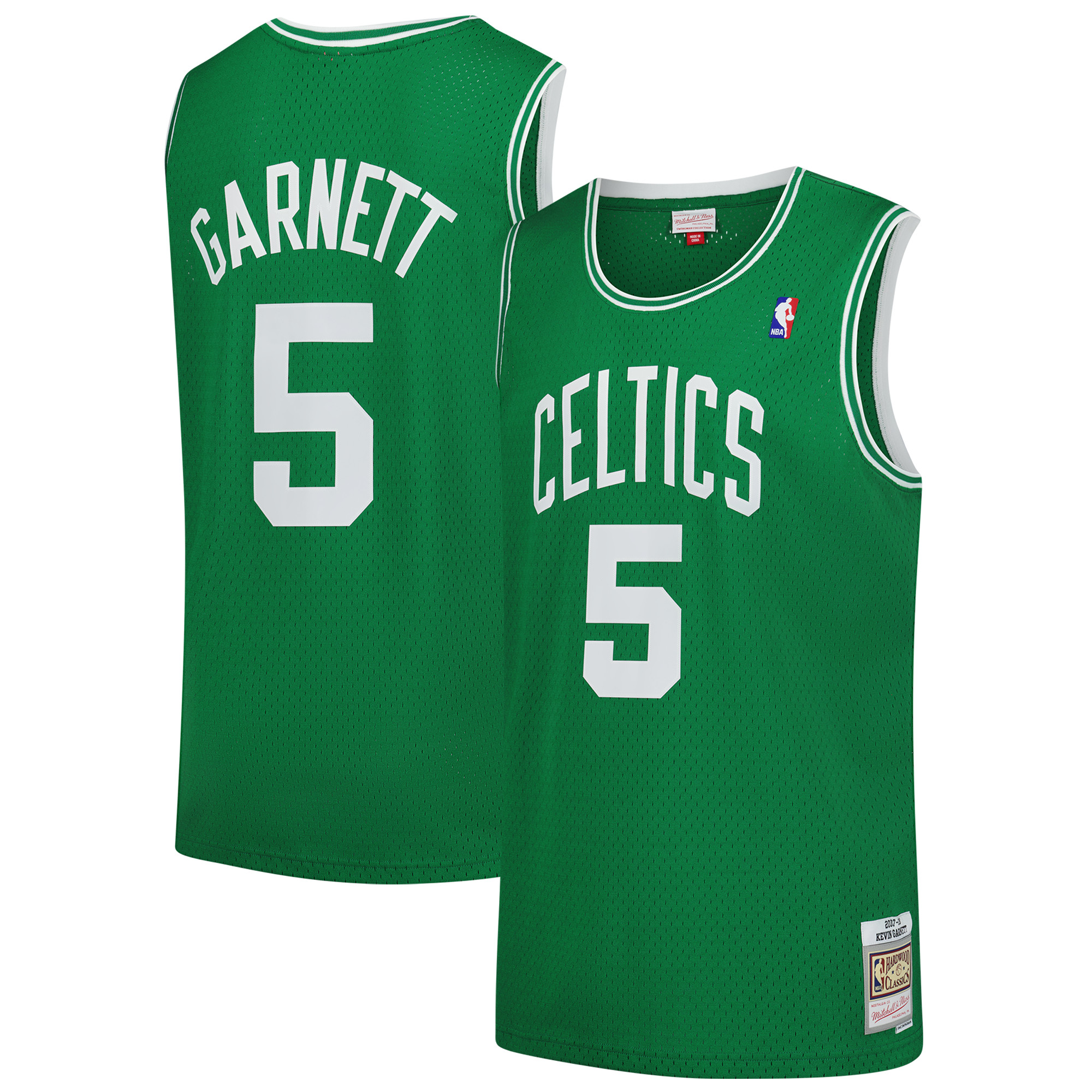 Men's Mitchell \u0026 Ness Kevin Garnett Kelly Green Boston Celtics 2007/08 Hardwood Classics Swingman Jersey